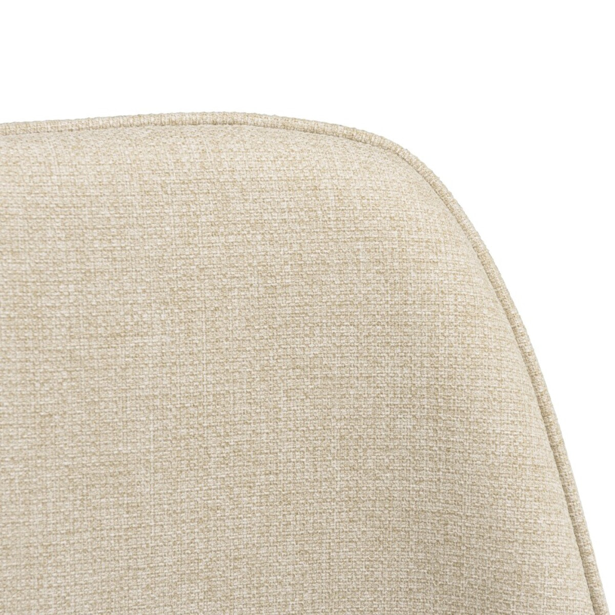 TOM - Lot de 2 chaises tissu écru dossier droit pieds acier noir