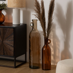 Vase verre bouteille Yana ambre H50cm