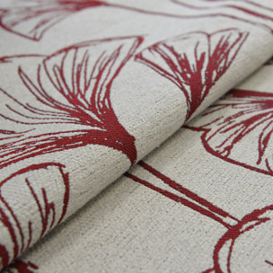 Tissu d'ameublement fleurs de gingko - Bordeaux