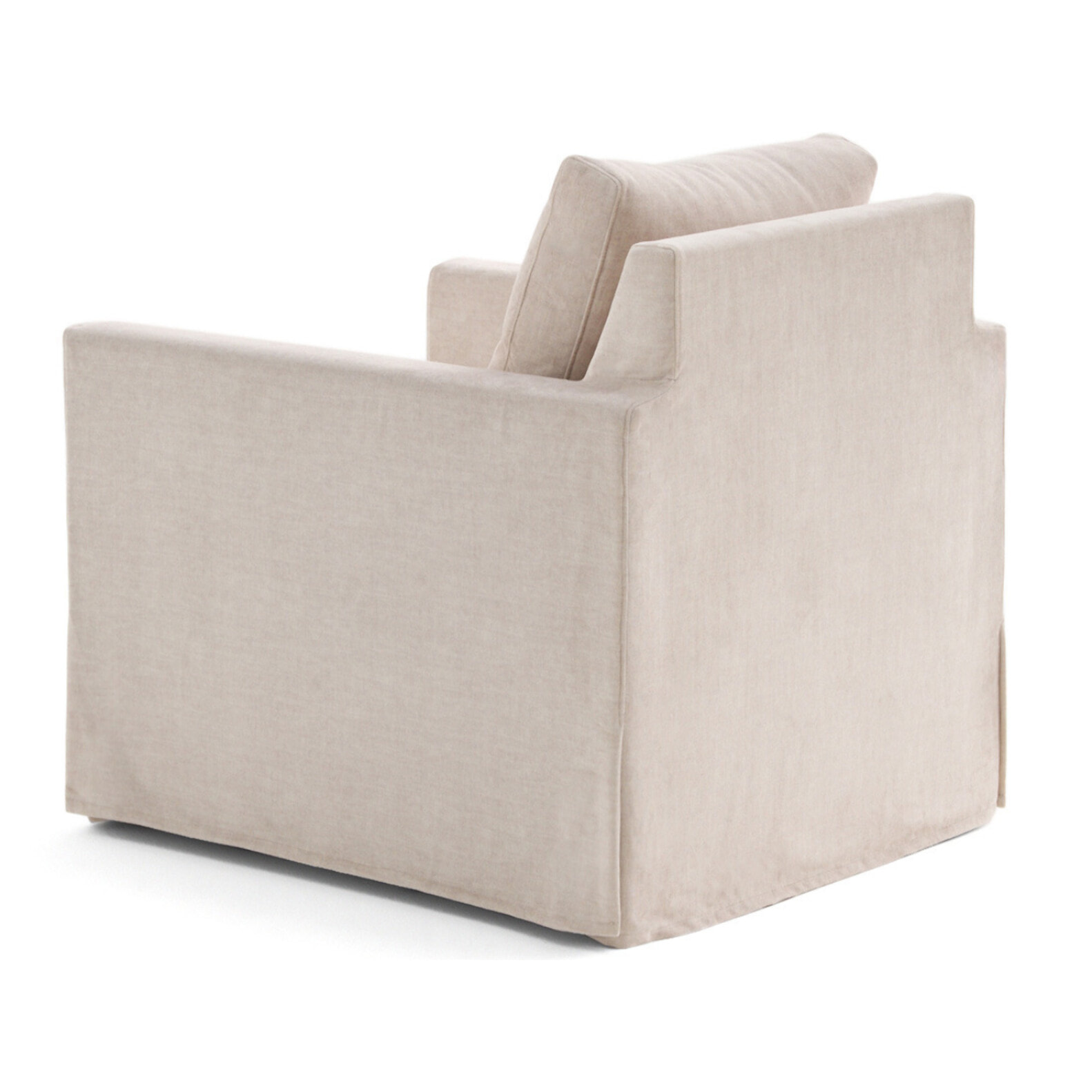 Serena - fauteuil déhoussable en velours - Beige