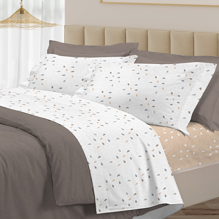 Completo letto goccia beige