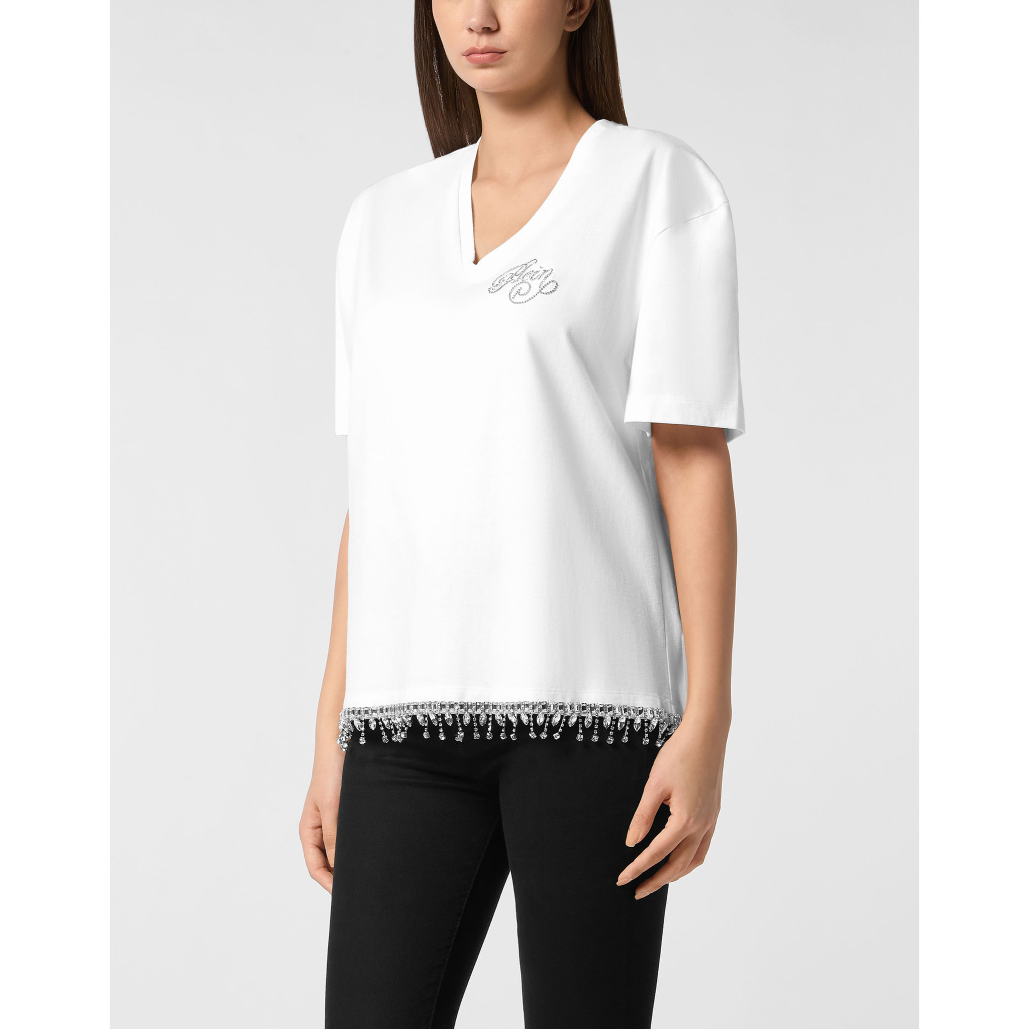 PHILIPP PLEIN T-Shirt V-Neck Ss SIGNATURE