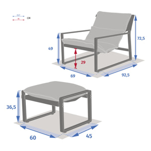 Fauteuil relax de jardin "Lambinio" blanc en aluminium en acier traité en epoxy