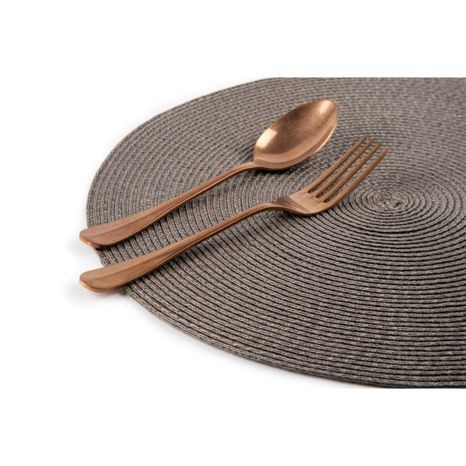 Set de 6 sets de table ronds Excelsa – Round, Polypropylène Gris