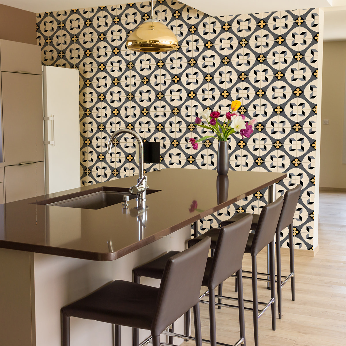 Stickers muraux - Sticker Mural Carrelage adhésif Cuisine Salle de Bain - 60 STICKERS CARRELAGES AZULEJOS CYRILIIA