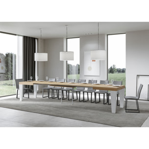 Table Spimbo Mix Extensible dessus Chêne Nature structure Frêne Blanc 90x160 Allongée 420