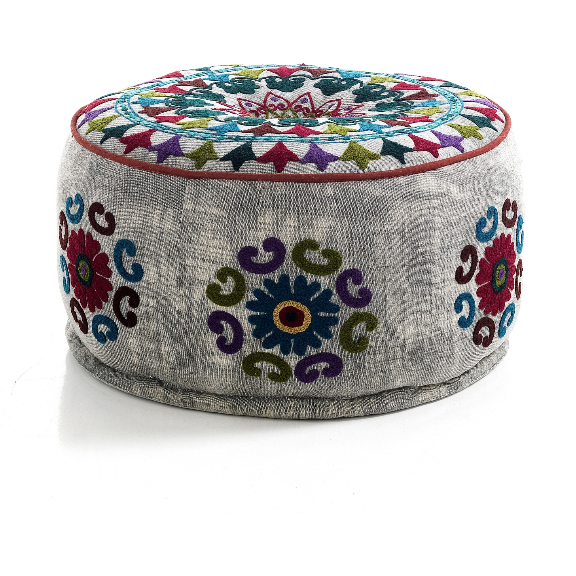 ORESTELUCHETTA Pouf rotondo YANTRA LIGHT GREY