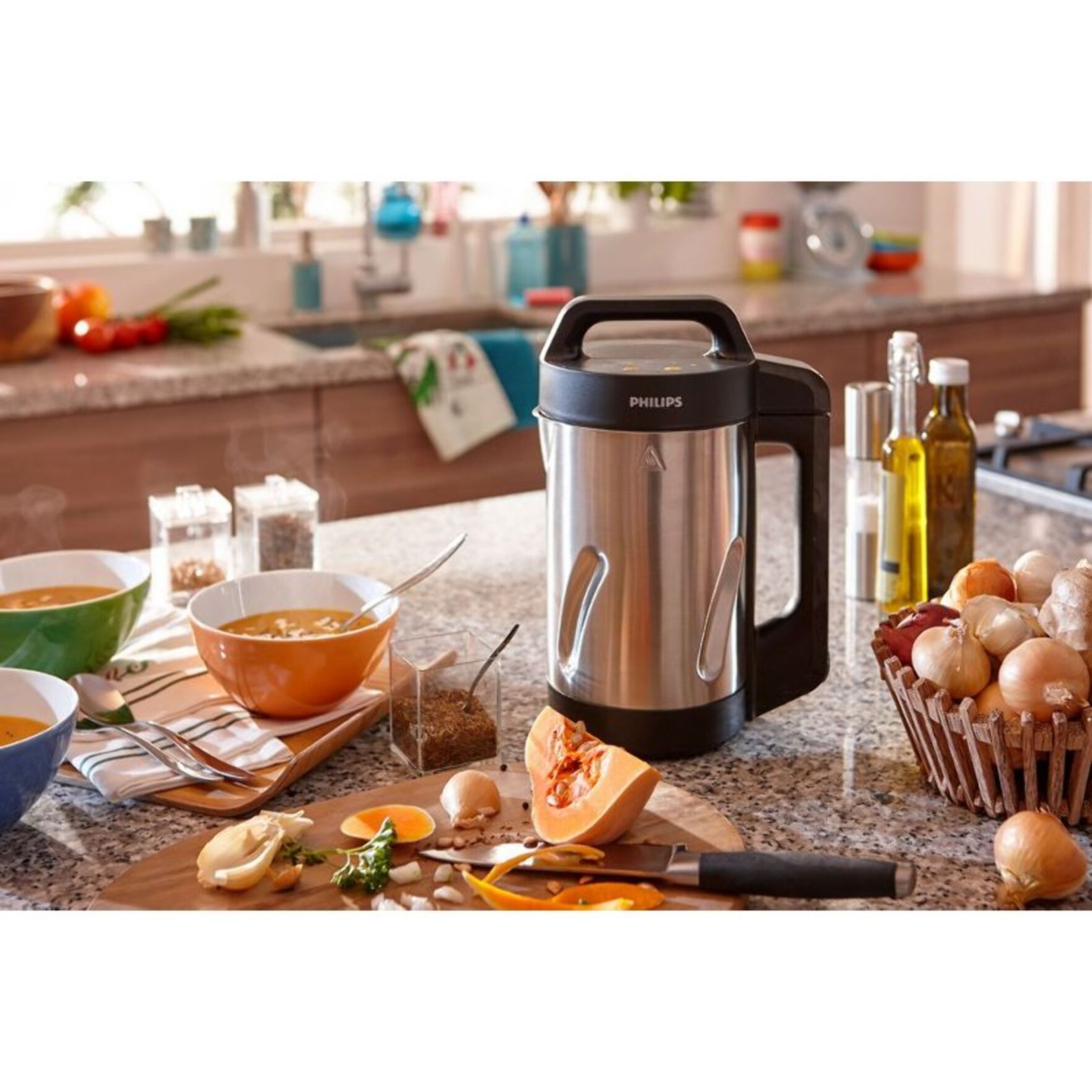 Blender chauffant PHILIPS HR2203/80 Blender pour soupe métal 1,2L, 1000W