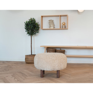 Mani - pouf - en fausse fourrure - Beige