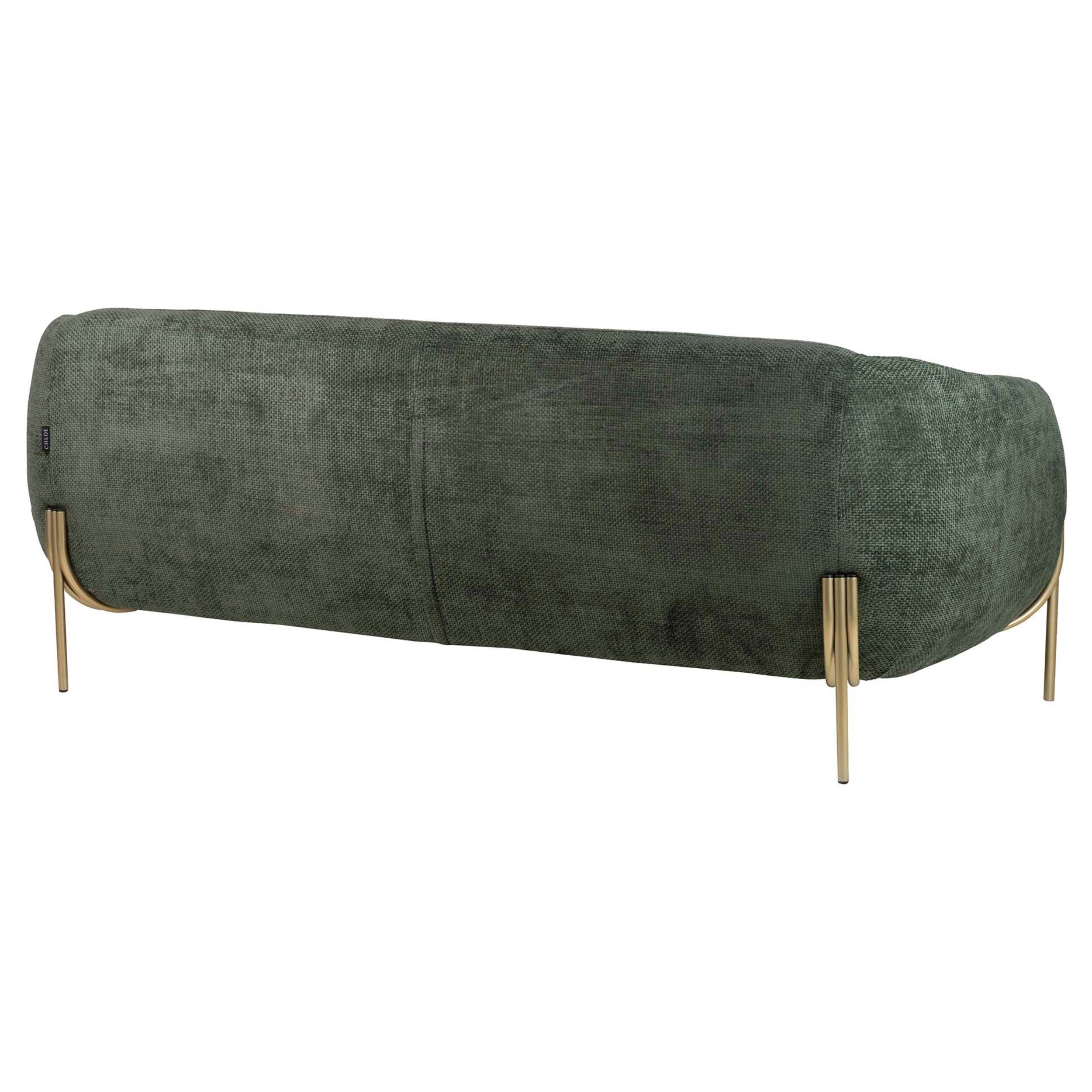 Sofa Chenilla Verde Zephyr 198x86x75 Cm