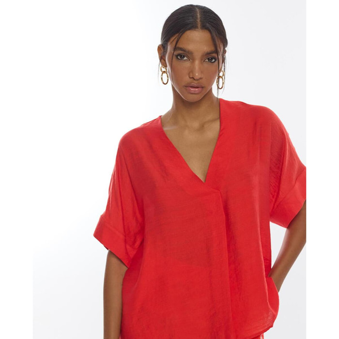 Camicetta a maniche corte con scollo a V