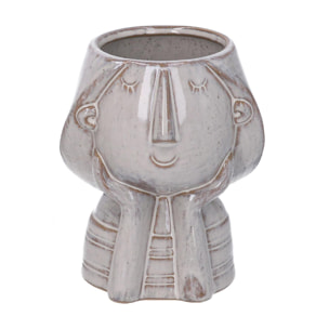 Portavaso in ceramica viso grigio cm11x10h13