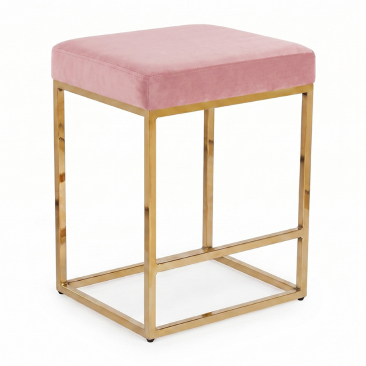 Sgabello Imbottito in Effetto Velluto con Seduta Confortevole e Gambe in Acciaio, Design Moderno per Cucina, Penisola, Isola e Zona Bar