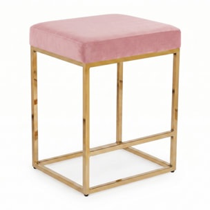 Sgabello Imbottito in Effetto Velluto con Seduta Confortevole e Gambe in Acciaio, Design Moderno per Cucina, Penisola, Isola e Zona Bar