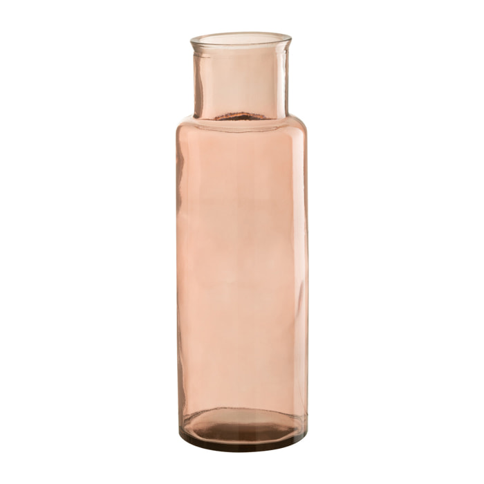 J-Line Vase Cylindre Verre Rose Clair Small