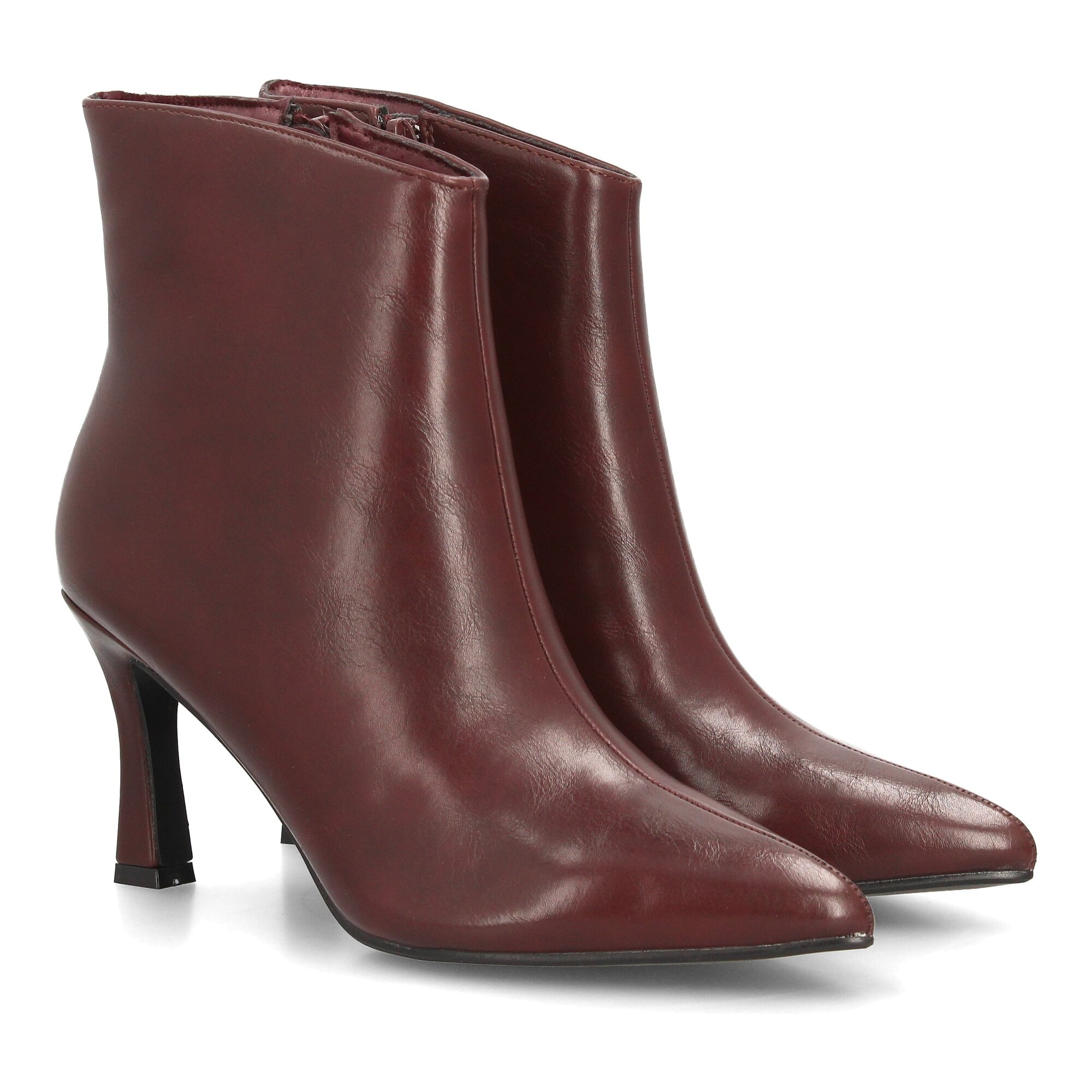 Botines de Tacón Mujer con Cremallera Lateral punta fina y tacón estilizado