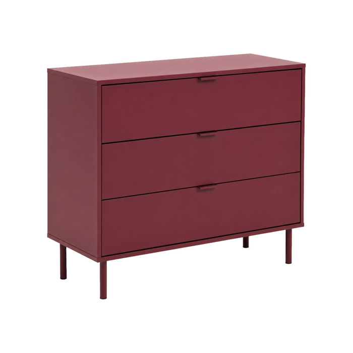 Commode décor bois et métal 3 tiroirs ELLIE