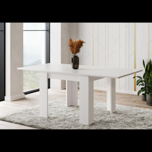 Tavolo Allungabile Moderno Da 4 A 8 Persone Gambe Spesse Minimal Meccanismo Centrale Estensibile Per Cucina Sala Pranzo 90 x 90 / 180 x 90 Cm Bianco