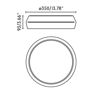 SHOKU 350 Lampada da parete/plafoniera grigio/bianca