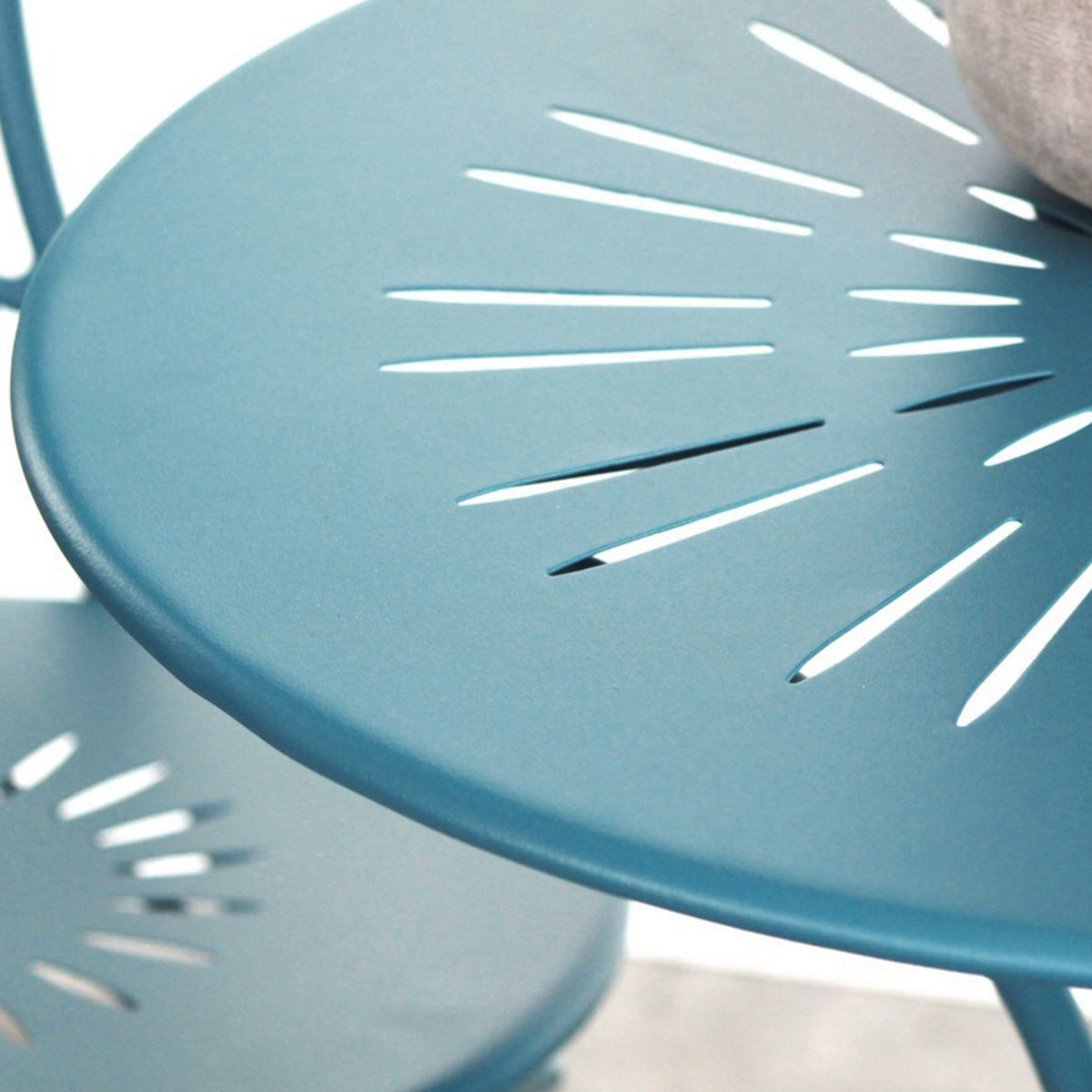 Set da giardino turchese 2 sedie pieghevoli 1 tavolino rotondo - Deco