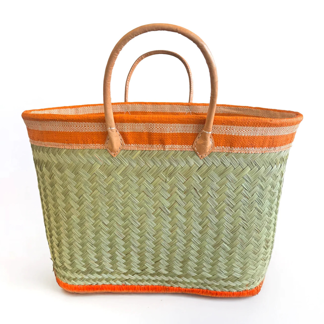 Panier artisanal de Madagascar - Sava GM Orange