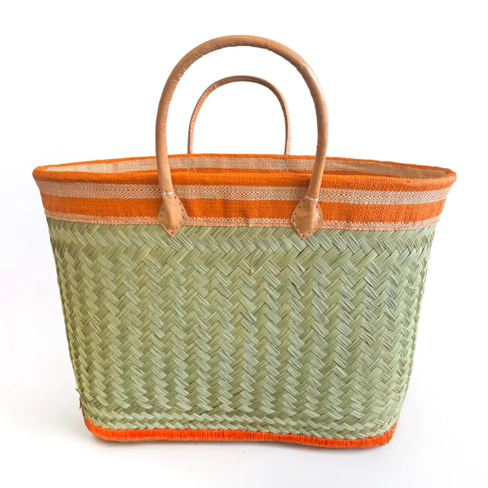 Panier artisanal de Madagascar - Sava GM Orange