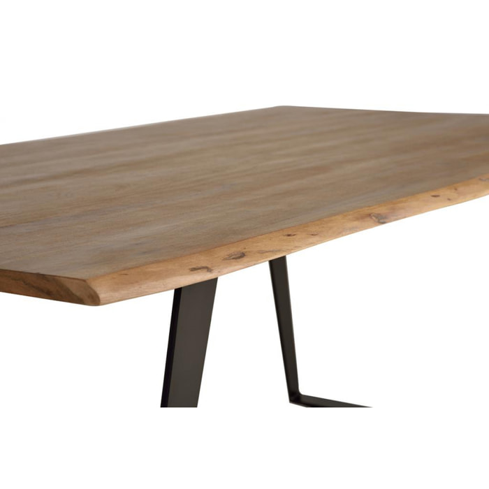 Mesa de comedor - Madera de Acacia y Metal - 205x100x76cm