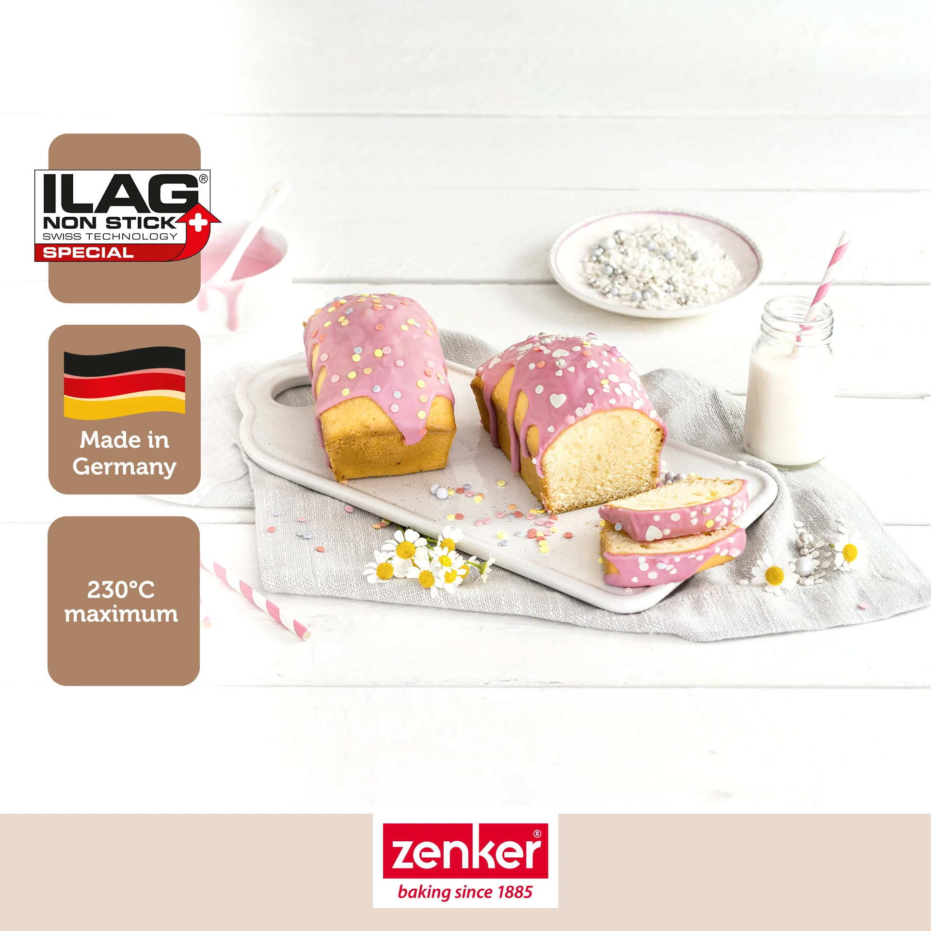 Lot de 4 mini moules à cakes 15 cm Zenker Special Mini