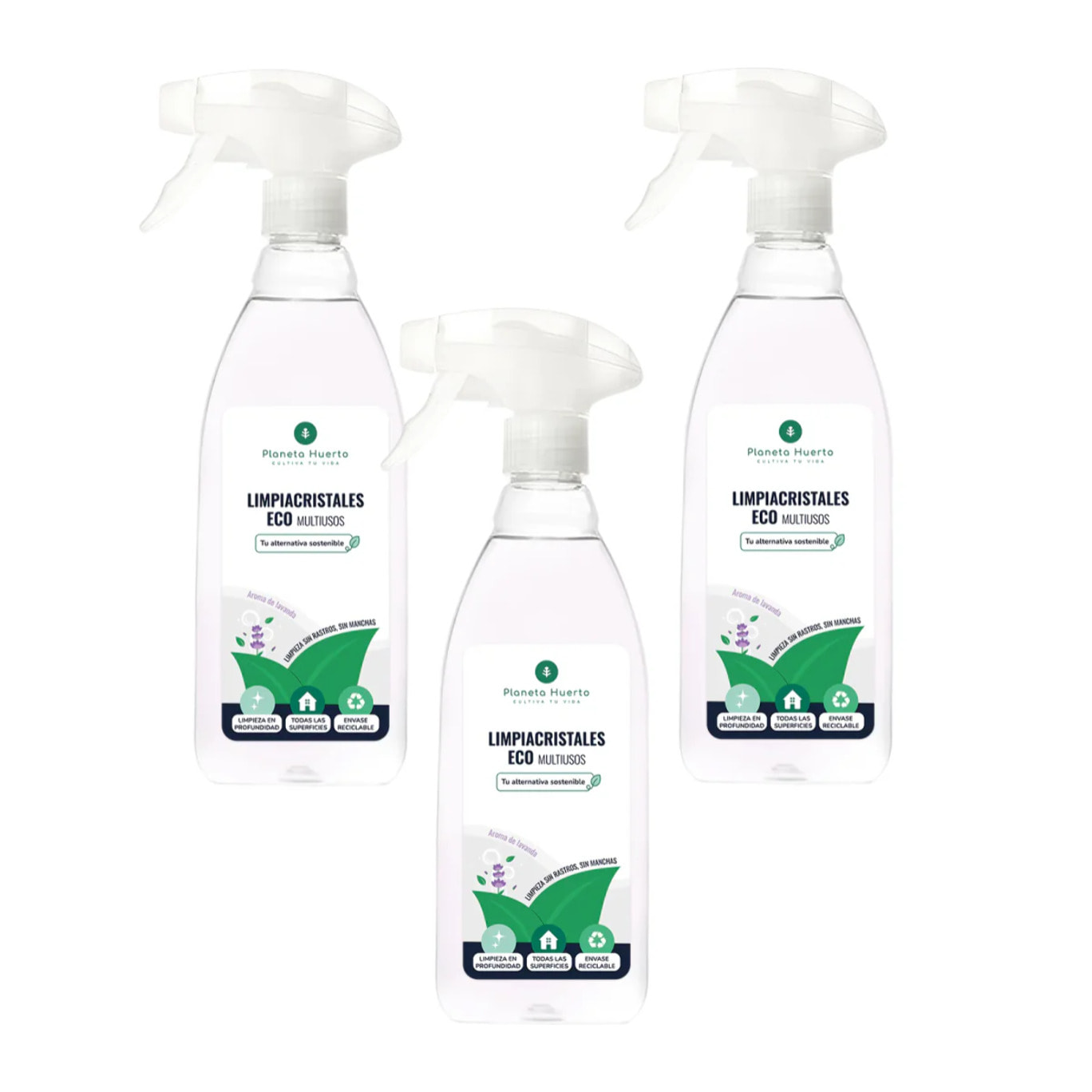 Pack 3xLimpiacristales Y Multiusos Eco Planeta Huerto 750ml