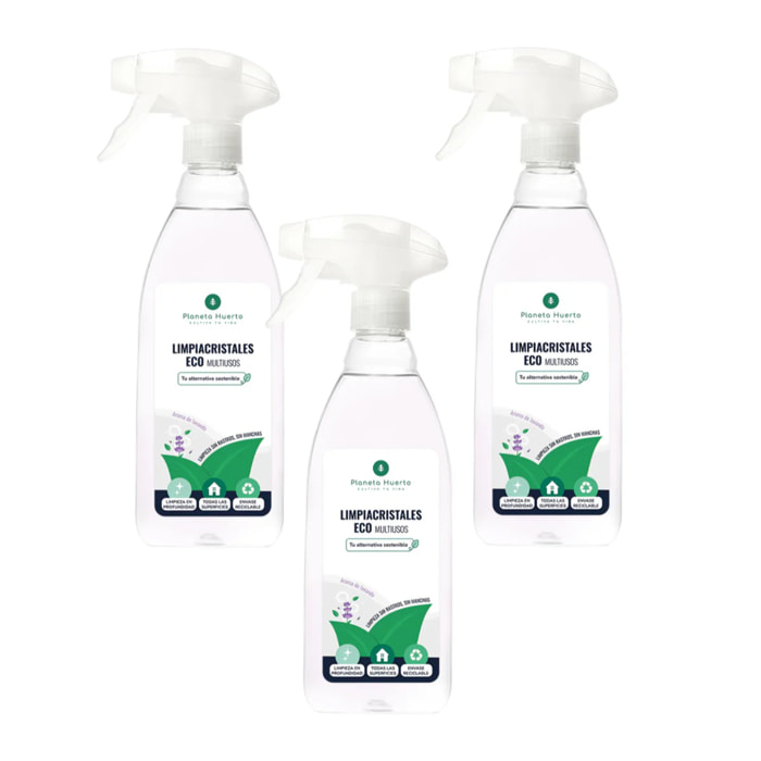 Pack 3xLimpiacristales Y Multiusos Eco Planeta Huerto 750ml