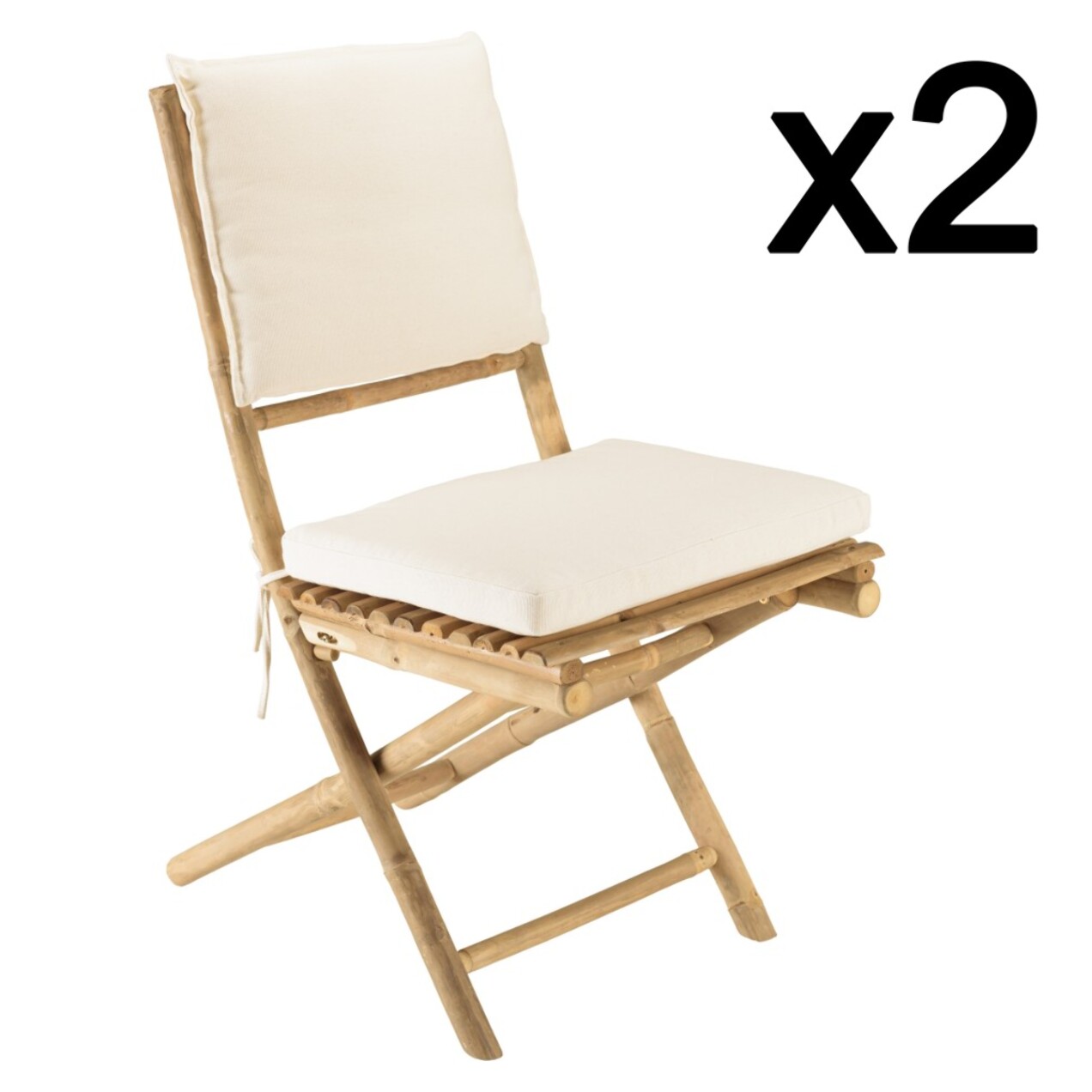 VITAL - 2 chaises et 1 table pliantes en bambou