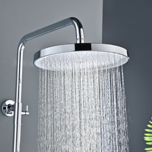 Ensemble bain/douche 3 jets avec mitigeur thermostatique de baignoire + douche de tête + douchette à main, chrome (SATSSTVK)