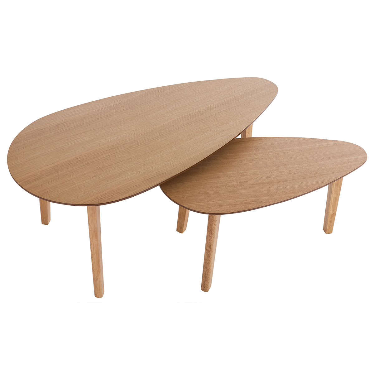 Tables basses gigognes scandinaves bois clair chêne (lot de 2) ARTIK