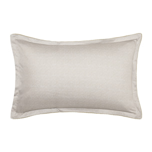 Taie d'oreiller imprimée en satin de coton bio, ROCAILLE, Gris Brume