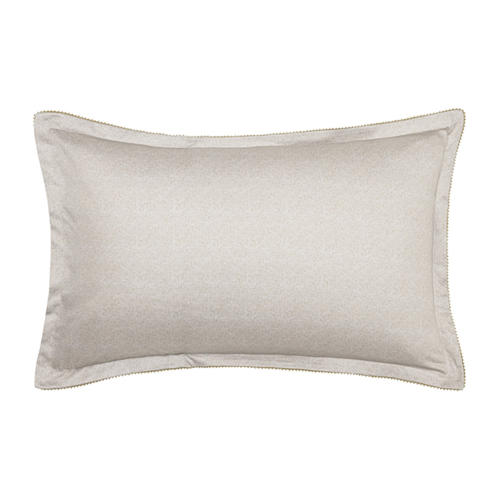 Taie d'oreiller imprimée en satin de coton bio, ROCAILLE, Gris Brume