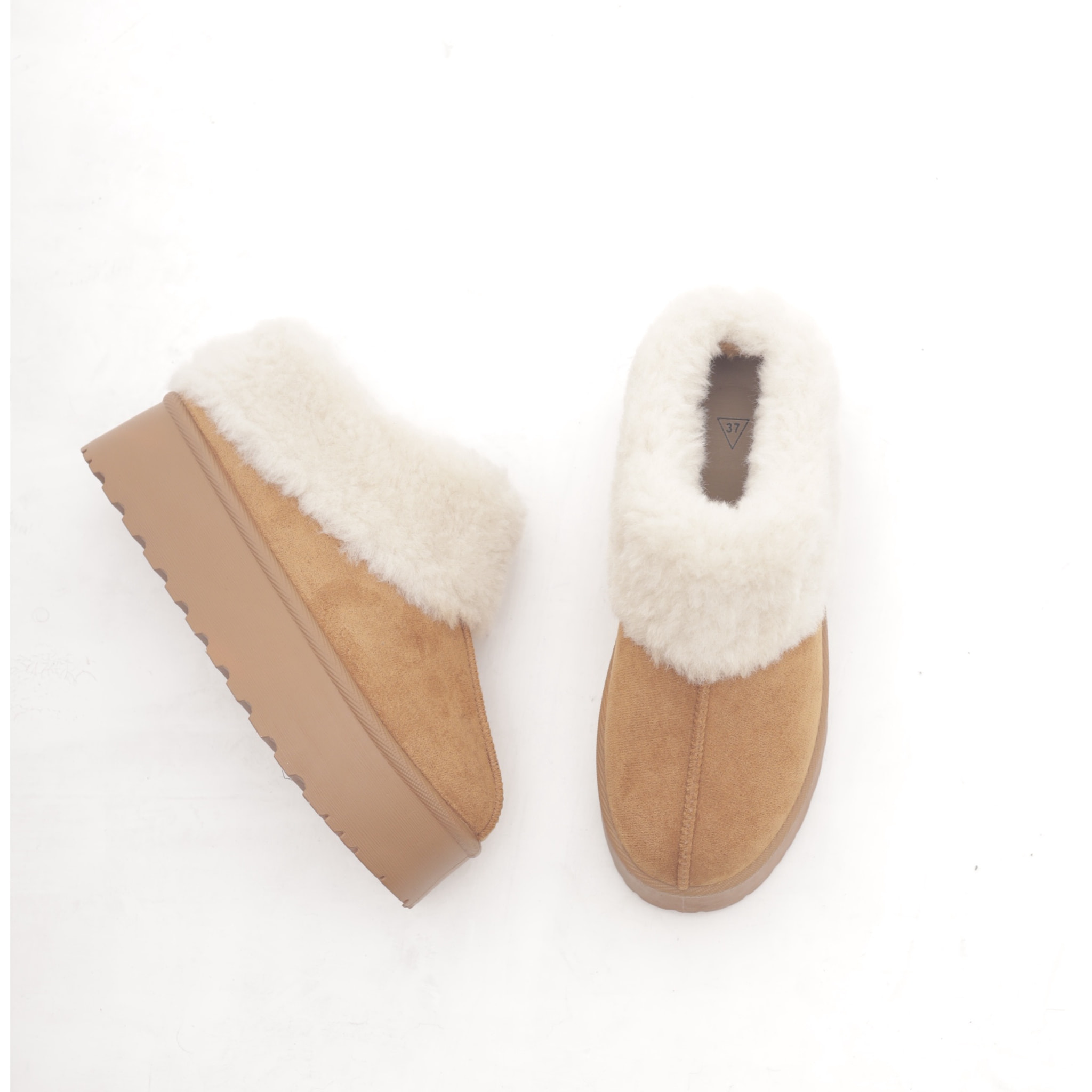 SLIPPER MAMMUT RISVOLTATO CUOIO