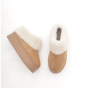 SLIPPER MAMMUT RISVOLTATO CUOIO