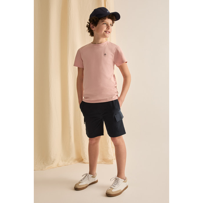 Bermuda Cargo Color Azul Marino para Niño Shorts de Bolsillo Multiuso con Cintura Elástica y Cordón Ajustable | Color: Marino | Street Monkey