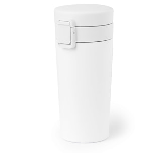 Vaso térmico de acero inox, con doble pared y 380 ml de capacidad. Incluye tapa con cierre a rosca para un óptimo sellado y dosificador.