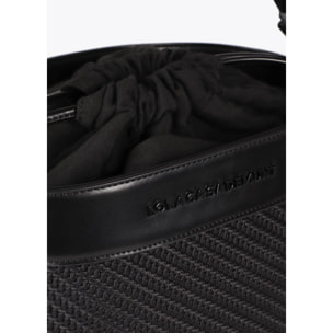 Borsa Hobo in Tessuto ed Effetto Pelle