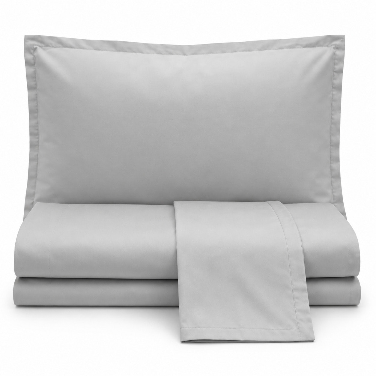 HERMET Completo Letto Matrimoniale in 100% Cotone zerObed_Olympia_Silver