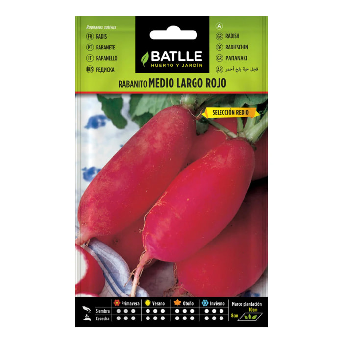 Semillas de Rabanito medio larago rojo Batlle