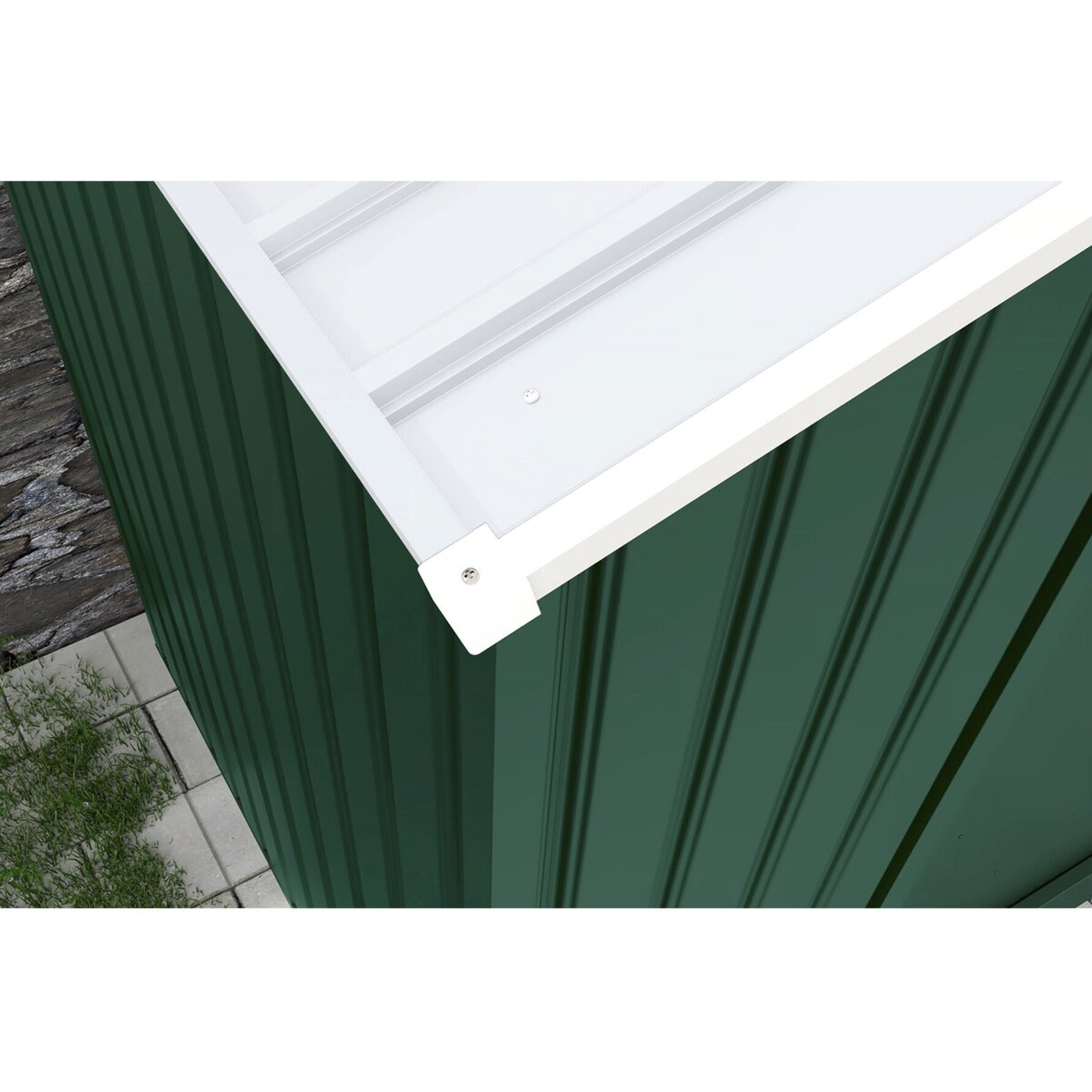 Abri de jardin métal - "Rosas "- 4,07 m² avec gouttière - Vert