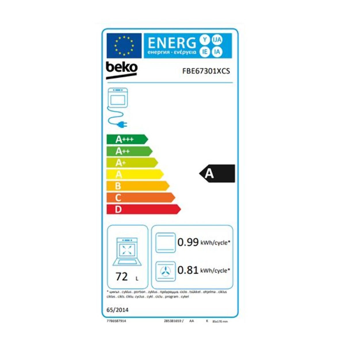 Cuisinière vitrocéramique BEKO FBE67301XCS