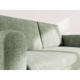 Marilia - Canapé 2 places convertible déplimousse en velours texturé - Vert