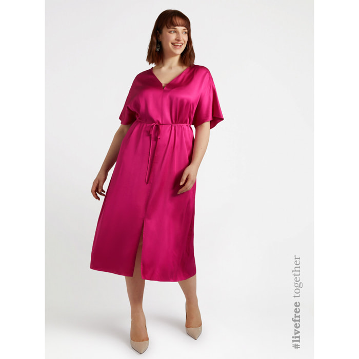 Fiorella Rubino - Vestito lungo in viscosa LENZING™ ECOVERO™ - Fucsia