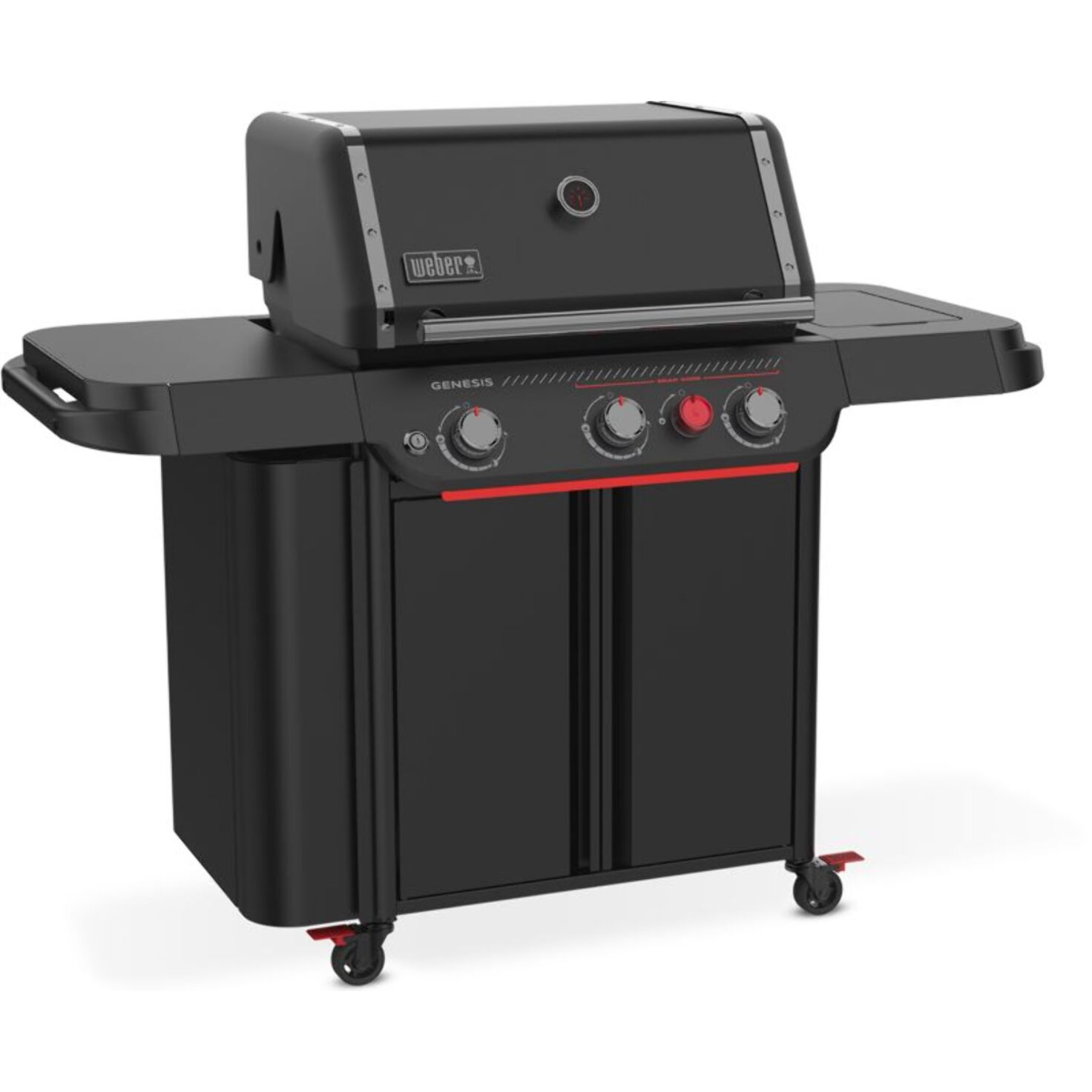Barbecue gaz WEBER Genesis E-330WR Stealth, sur chariot, 3 brûleurs, surface de cuisson 68 x 48 cm