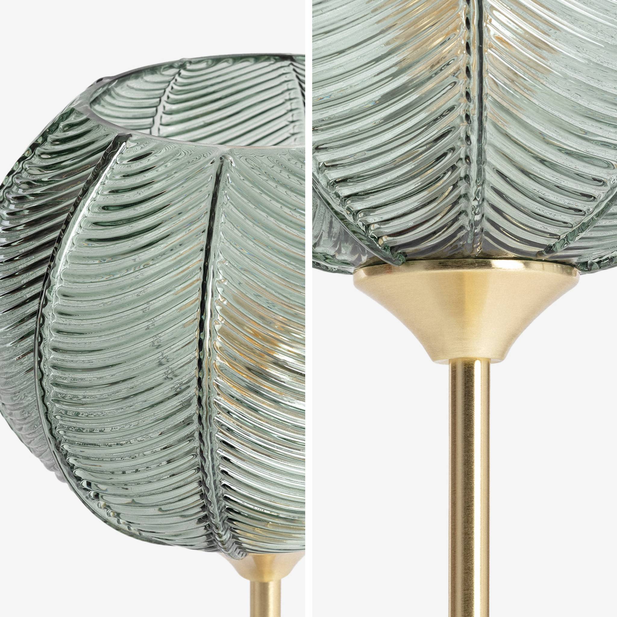 Lampe à poser métal et verre effet cristal Basile vert Ø 20cm