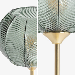 Lampe à poser métal et verre effet cristal Basile vert Ø 20cm