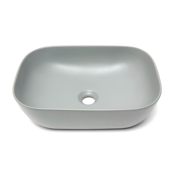 Vasque à poser 45,5 x 32,5 cm - gris mat - sans trop-plein - SAT Infinitio